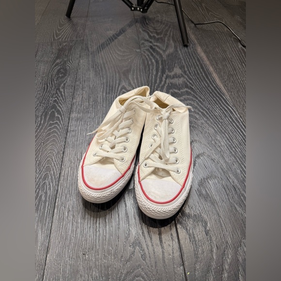 Converse White Sneakers with Red and Blue Trim - Picture 2 of 6